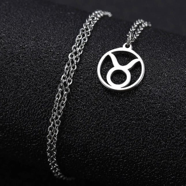 Zodiac Sign Circle Necklace
