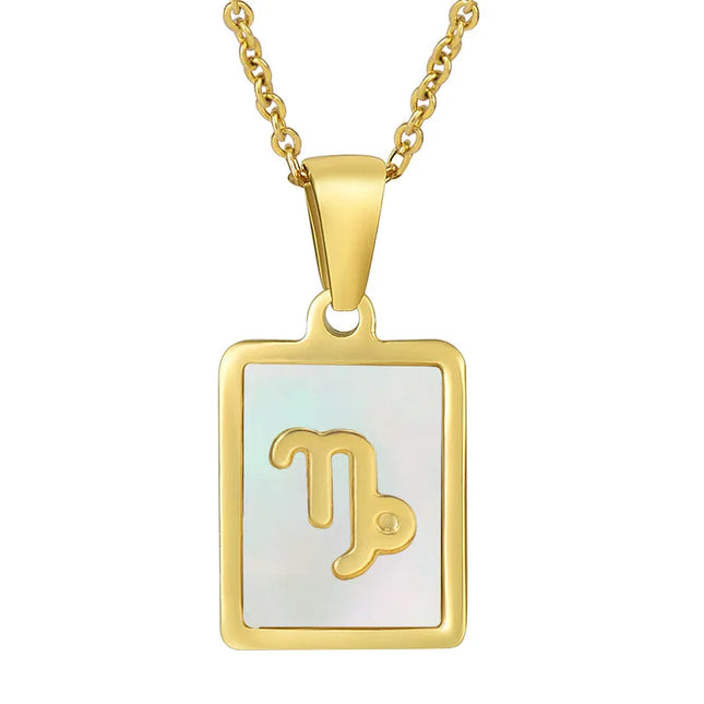 Zodiac Shell Pendant Necklace
