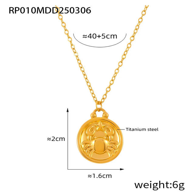 Classic Anaglyph Zodiac Sign Necklace