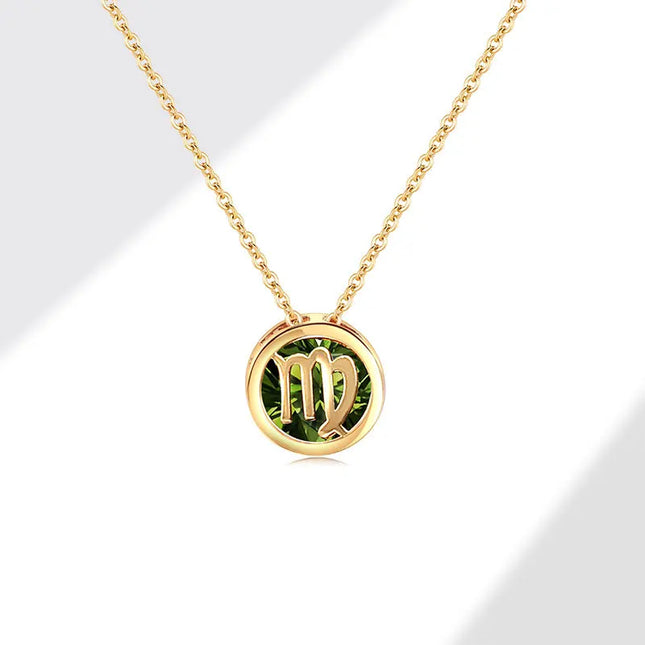 Retro Zodiac Crystal Necklace