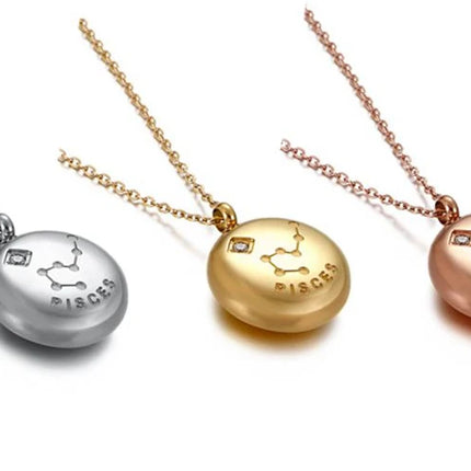 Circular Zodiac Pendant Necklace