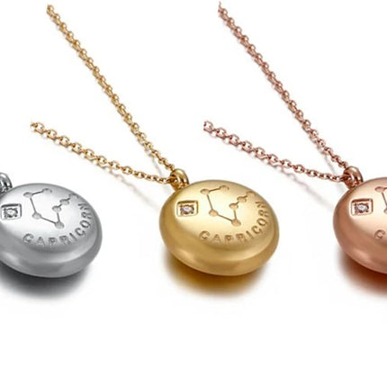 Circular Zodiac Pendant Necklace