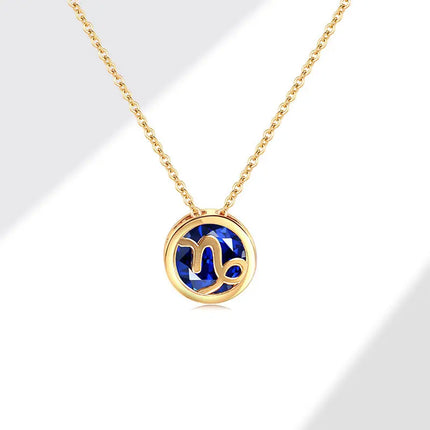 Retro Zodiac Crystal Necklace