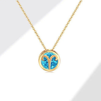 Retro Zodiac Crystal Necklace