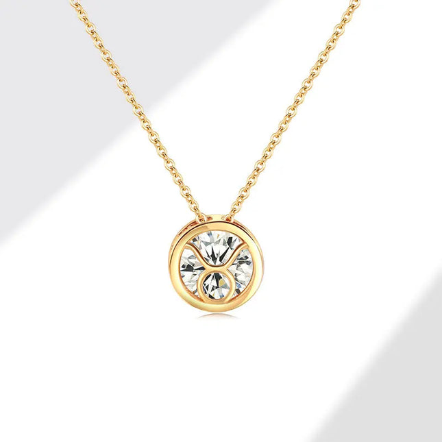 Retro Zodiac Crystal Necklace