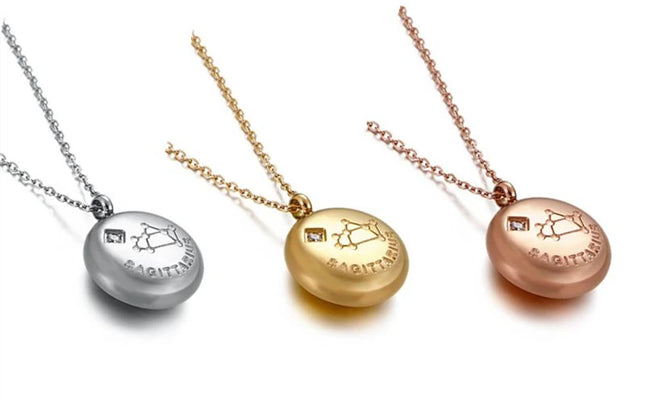 Circular Zodiac Pendant Necklace