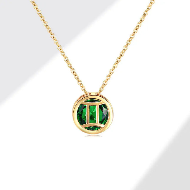 Retro Zodiac Crystal Necklace