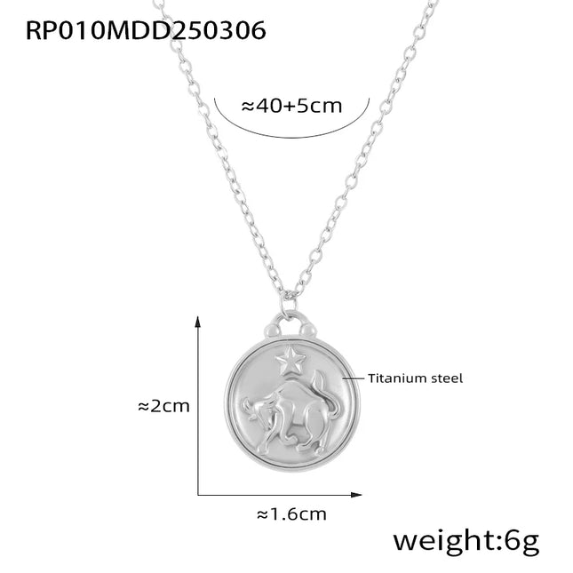 Classic Anaglyph Zodiac Sign Necklace