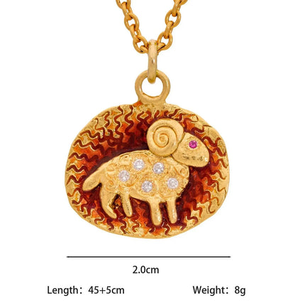 Vintage Zodiac Tarot Coin Necklace