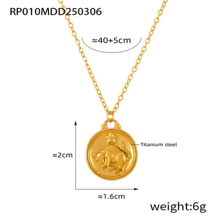 Classic Anaglyph Zodiac Sign Necklace