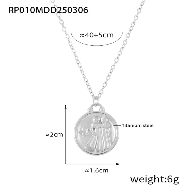 Classic Anaglyph Zodiac Sign Necklace