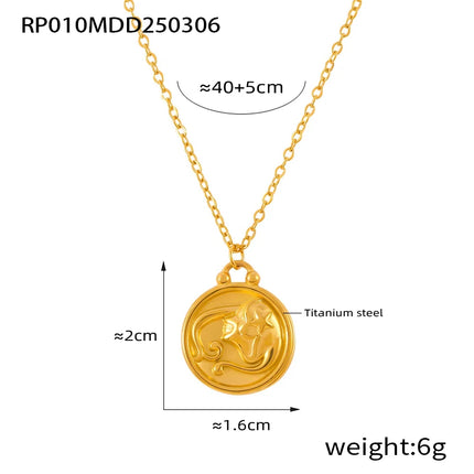 Classic Anaglyph Zodiac Sign Necklace