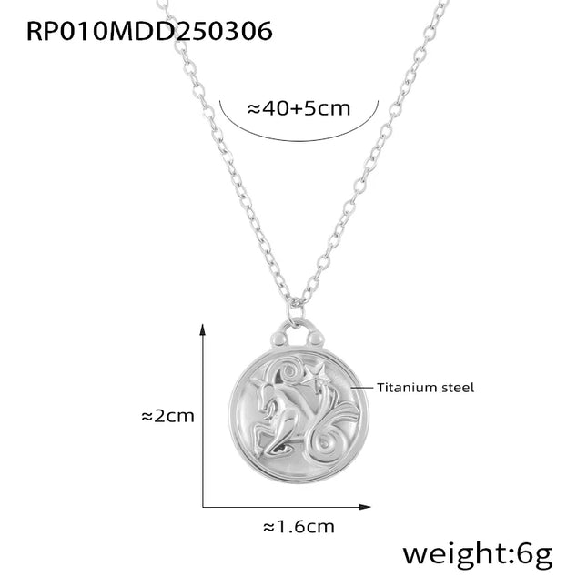 Classic Anaglyph Zodiac Sign Necklace