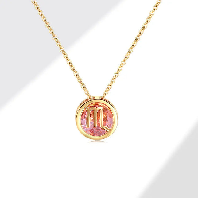 Retro Zodiac Crystal Necklace
