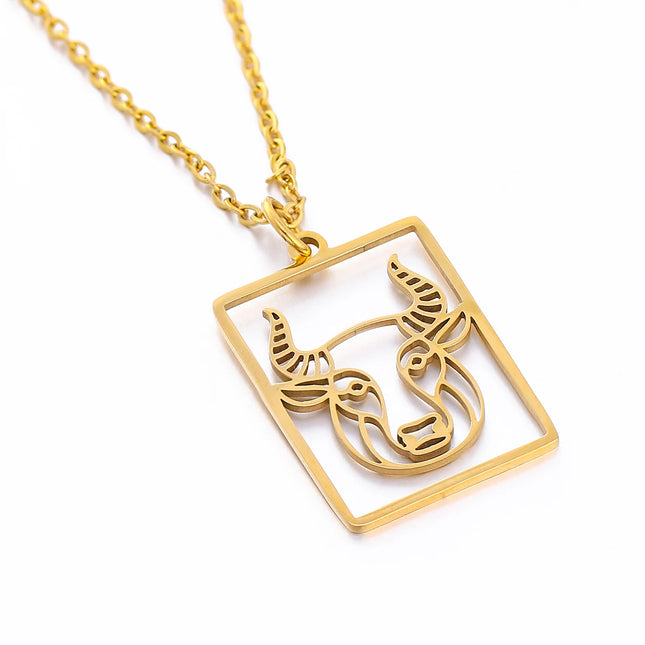 Square Pendant Zodiac Necklace
