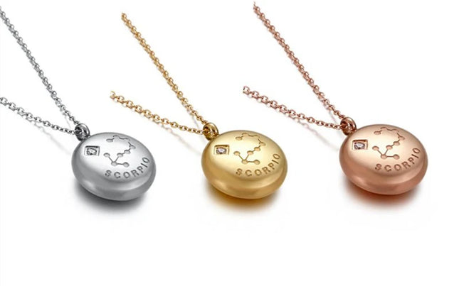 Circular Zodiac Pendant Necklace