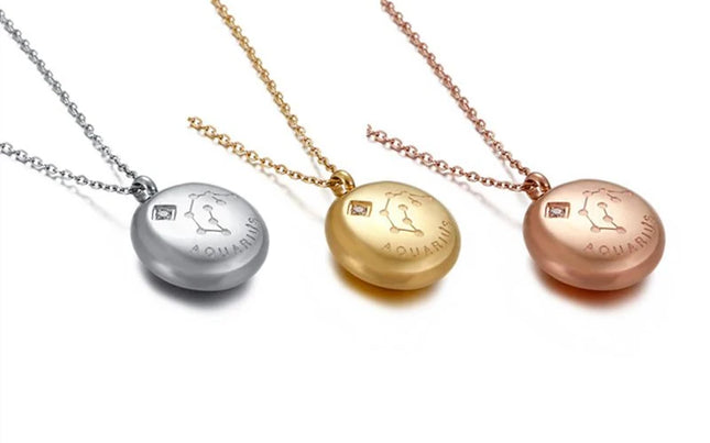 Circular Zodiac Pendant Necklace