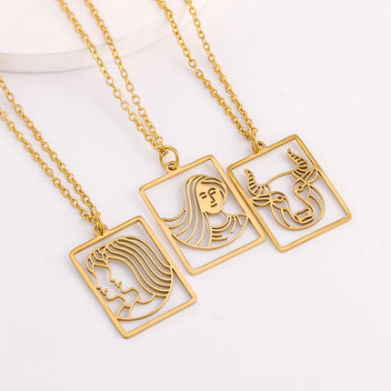 Square Pendant Zodiac Necklace