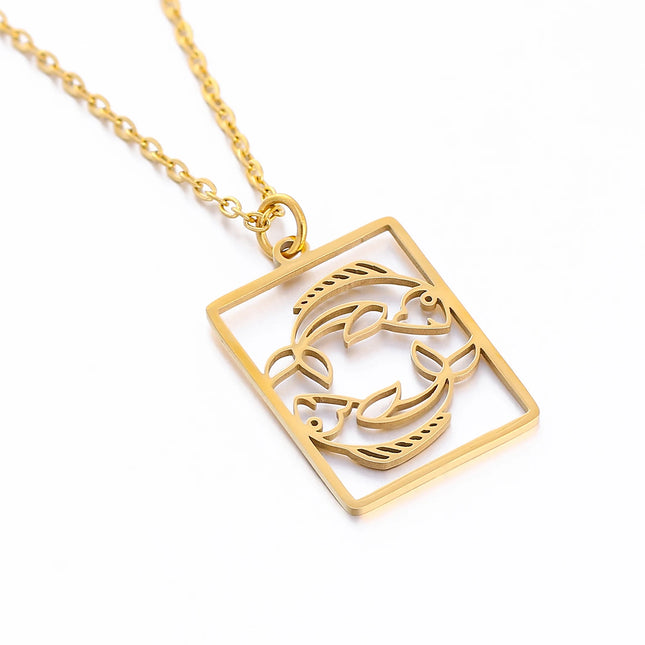 Square Pendant Zodiac Necklace