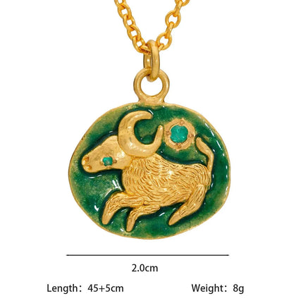 Vintage Zodiac Tarot Coin Necklace