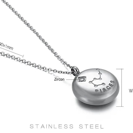 Circular Zodiac Pendant Necklace