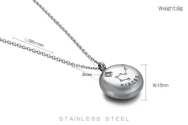 Circular Zodiac Pendant Necklace