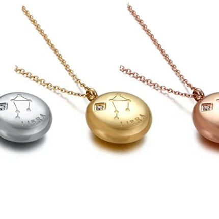 Circular Zodiac Pendant Necklace