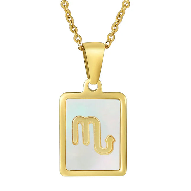Zodiac Shell Pendant Necklace