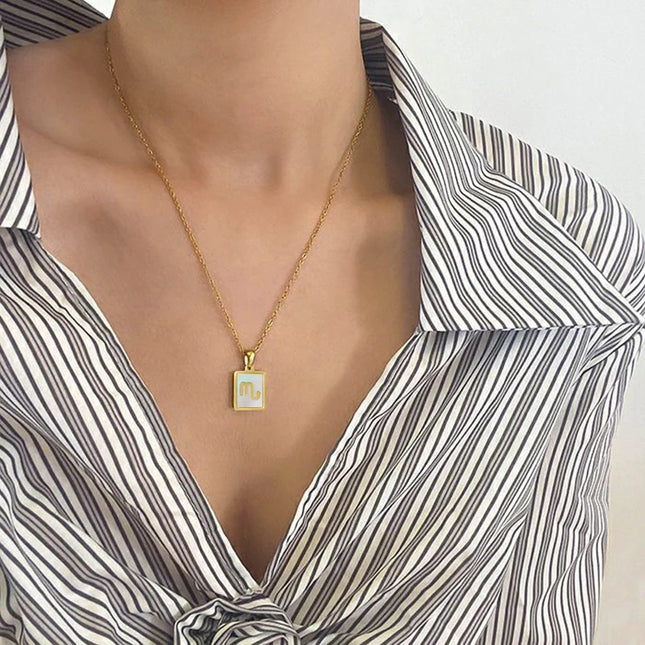 Zodiac Shell Pendant Necklace