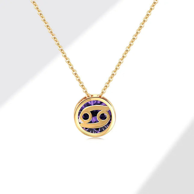 Retro Zodiac Crystal Necklace