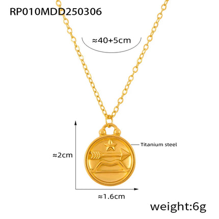 Classic Anaglyph Zodiac Sign Necklace