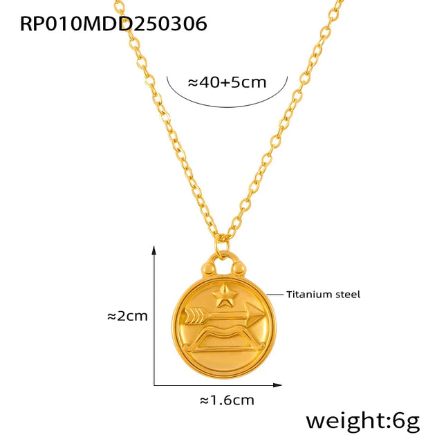 Classic Anaglyph Zodiac Sign Necklace