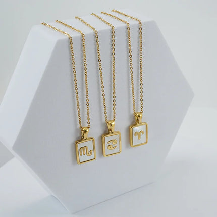 Zodiac Shell Pendant Necklace