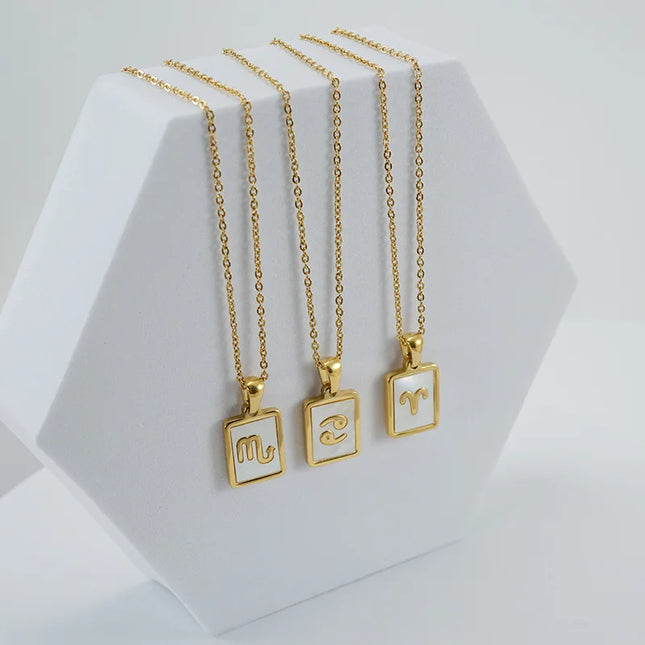 Zodiac Shell Pendant Necklace