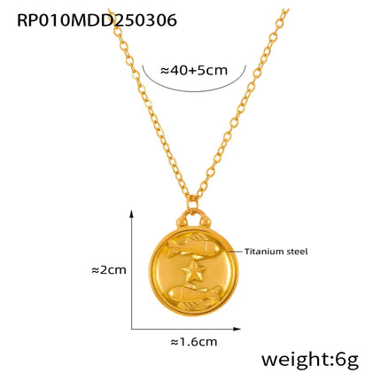 Classic Anaglyph Zodiac Sign Necklace