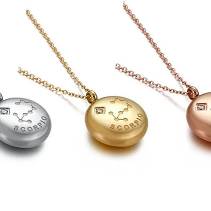 Circular Zodiac Pendant Necklace