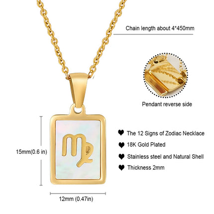 Zodiac Shell Pendant Necklace