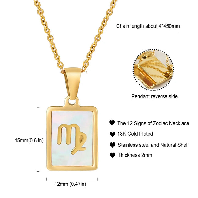 Zodiac Shell Pendant Necklace