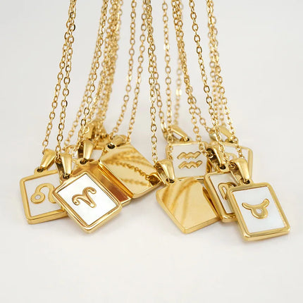 Zodiac Shell Pendant Necklace