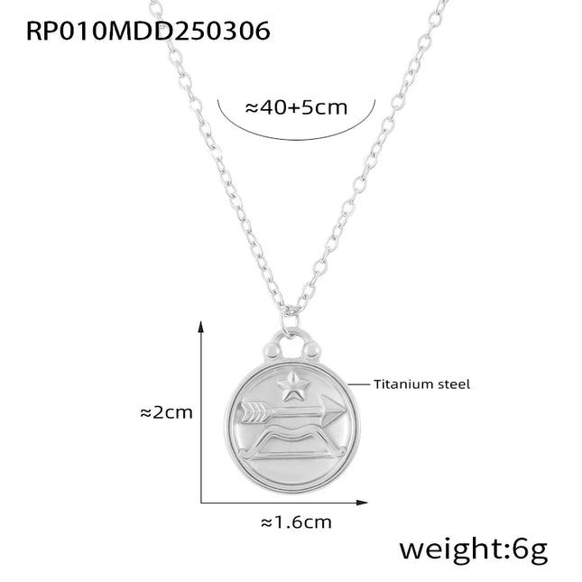 Classic Anaglyph Zodiac Sign Necklace
