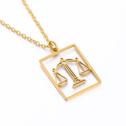 Square Pendant Zodiac Necklace