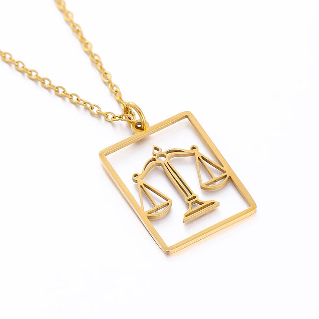 Square Pendant Zodiac Necklace