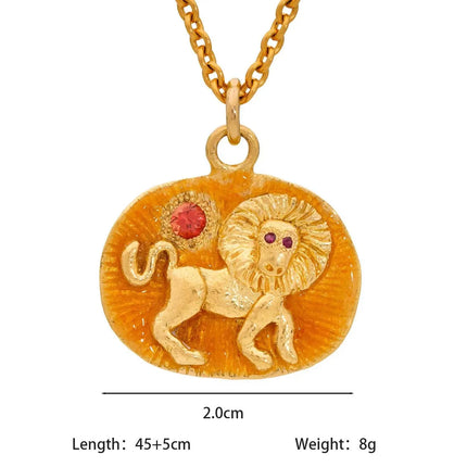 Vintage Zodiac Tarot Coin Necklace