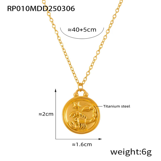 Classic Anaglyph Zodiac Sign Necklace