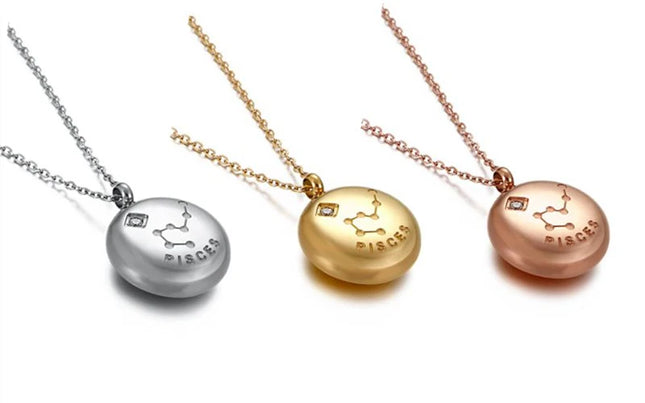 Circular Zodiac Pendant Necklace