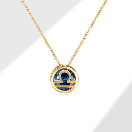 Retro Zodiac Crystal Necklace