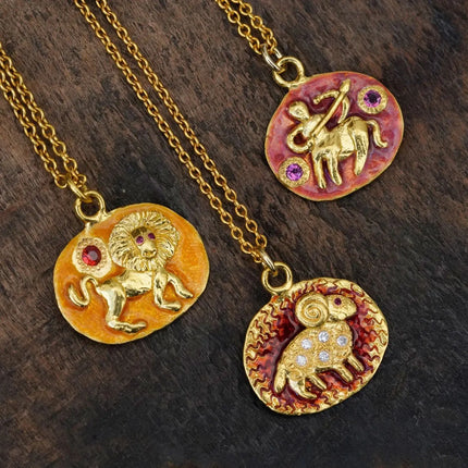 Vintage Zodiac Tarot Coin Necklace