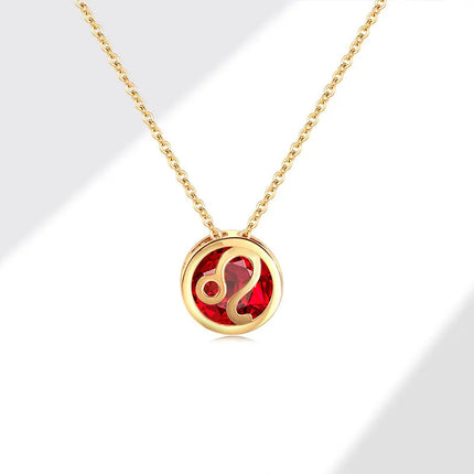 Retro Zodiac Crystal Necklace
