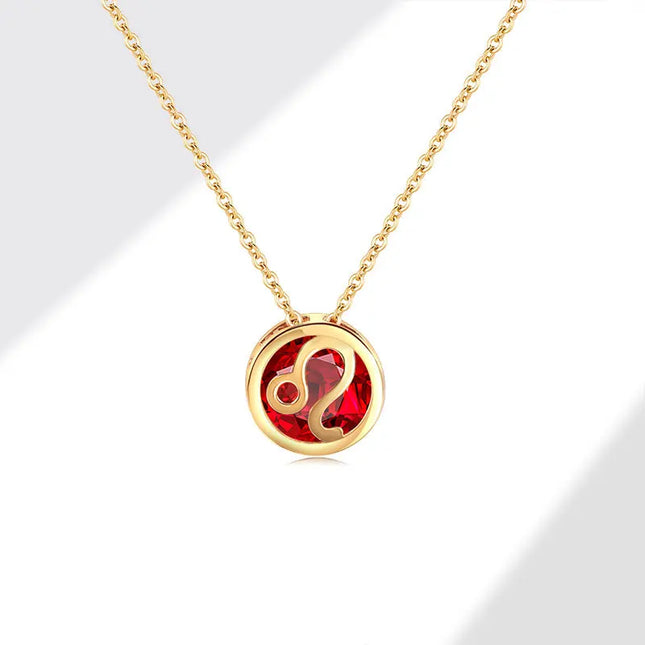 Retro Zodiac Crystal Necklace