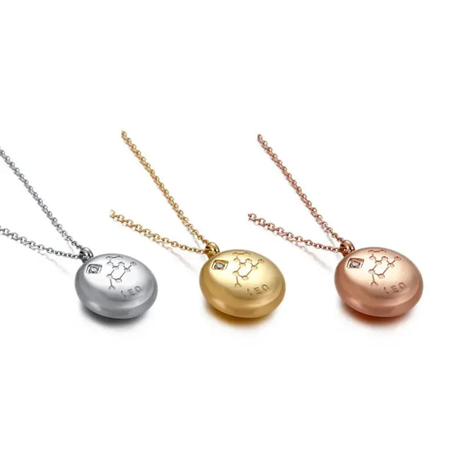 Circular Zodiac Pendant Necklace